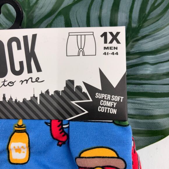 Sock It To Me Blue Yellow Steak Grilling Food BBQ Novelty Stretch Boxer Brief - Picture 4 of 7
